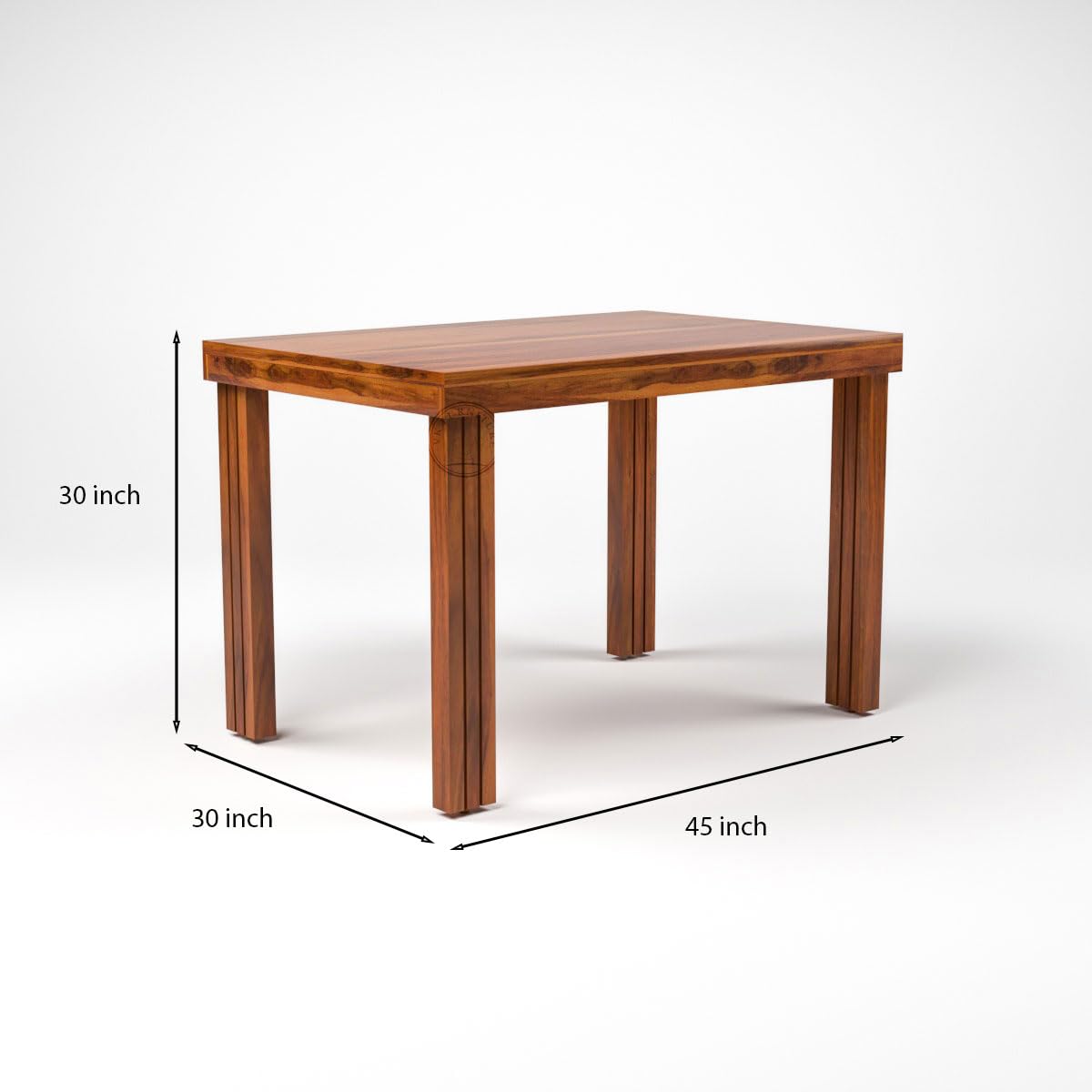 VK Furniture Sheesham Solid Wood 4 Seater Dining Table Set of Four with 4 Print Cushion Chairs for Dinner Hall Kitchen - Image 3